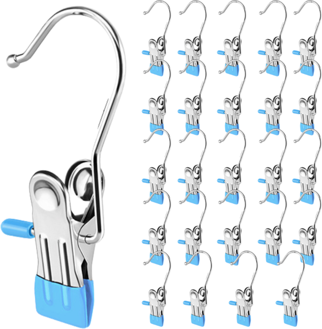 Mirsh 논슬립 코팅 바지걸이 집게, 25개, 블루