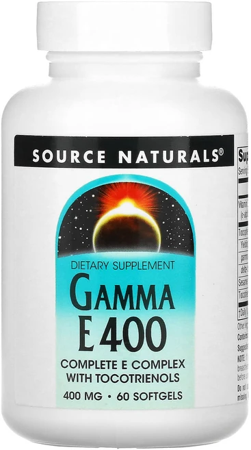 Source Naturals 감마 E 400 복합체 토코트리에놀 함유 400mg 소프트젤 60개, SourceNaturals감마E400복합체토코트리에놀함, 1개, 60정 - 쿠팡