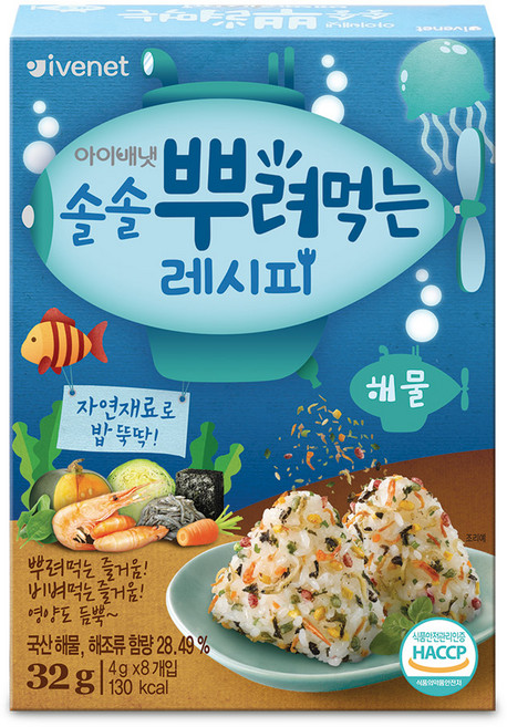 아이배냇 솔솔 뿌려먹는 김자반 야채 해물(3종택1), 뿌려먹는 해물(4gX8봉), 4g, 1개