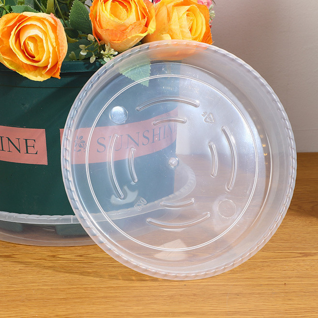 반투명 원형 슬릿 화분 받침 - 슬릿받침 원형받침 슬릿화분받침 플분 물받침 플라스틱 둥근 동그라미 투명 화분받침대 원형화분받침대, TP01, 5개