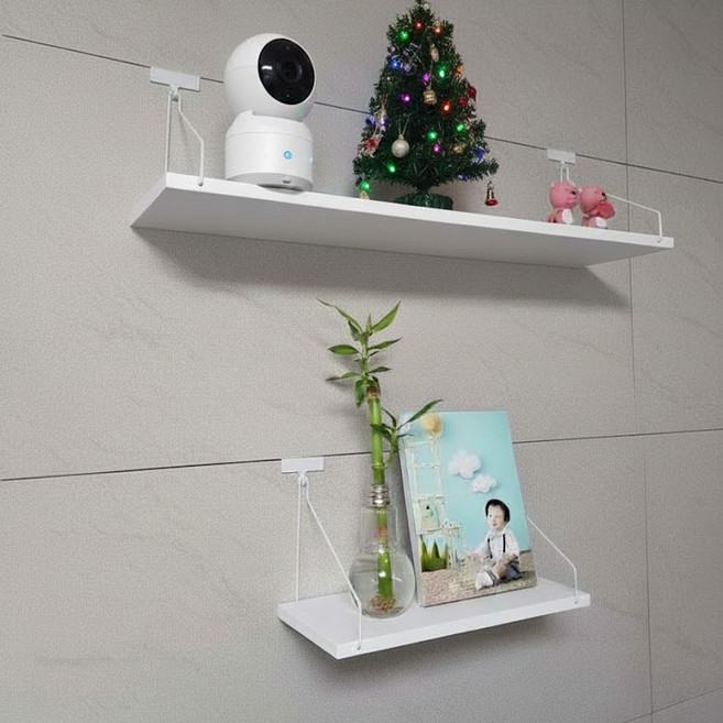 무타공 공유기 벽선반 셋톱박스 거치대 기가지니 사운드바 받침대, 사이즈-색상, 60cm-블랙, 블랙-60cm