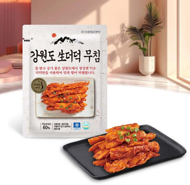 강원도 생더덕 무침, 8개, 100g