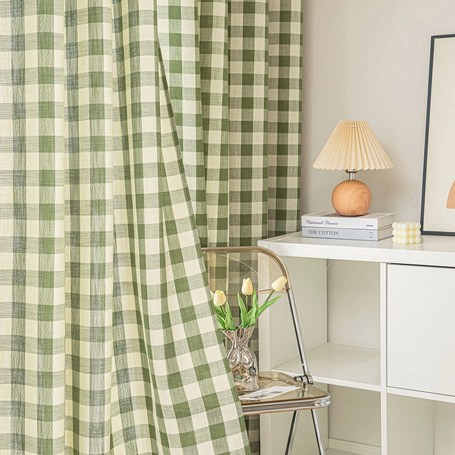 센시홈 공간분리 체크 가리개커튼