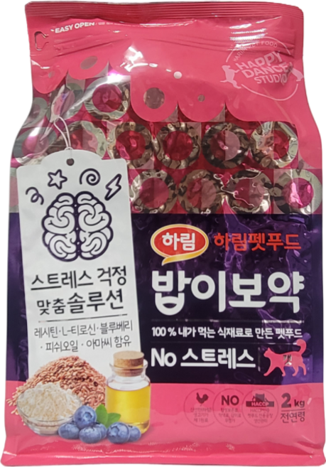 하림펫푸드 전연령 고양이 밥이보약 기능성 사료, 스트레스완화/안정/집중력관리, 2kg, 1개