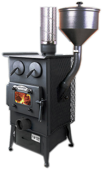 블랙홀 화목난로 펠릿난로 모음 블랙홀난로 세트할인, 블랙홀1944(20평형)-펠릿겸용(난로받침대 포함)