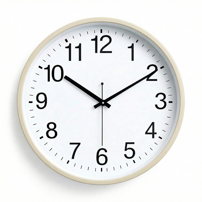 리갈 305 심플 무소음 벽시계, 아이보리