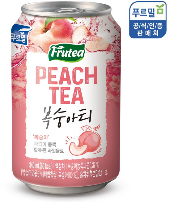 푸르밀 복숭아티 340ml x 24개