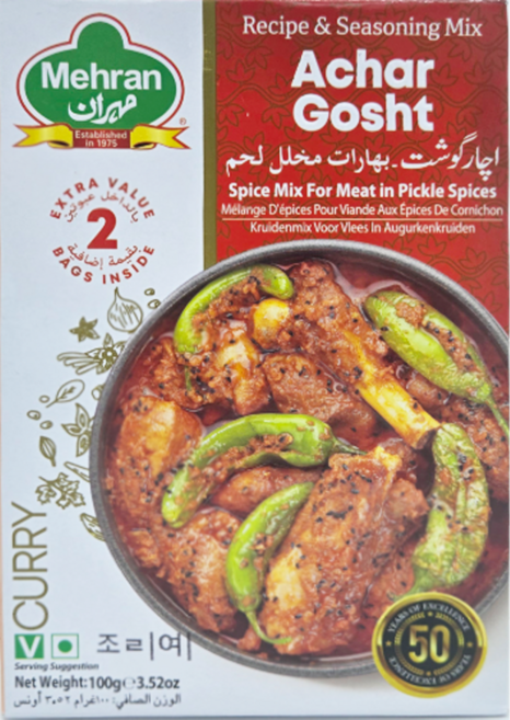 MEHRAN Achar Gosht Masala (Spices) 100g / 메란 아차르 고쉬트 마살라 (향신료), 1개