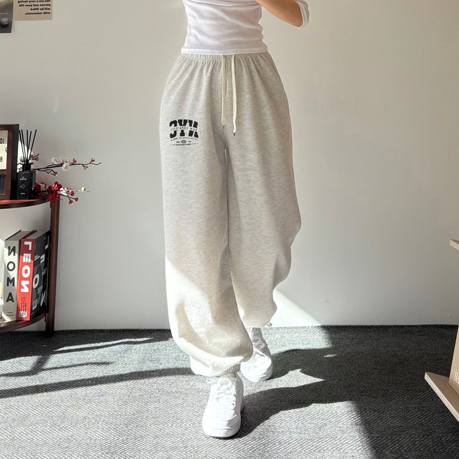 더한땀 여성 뉴욕 세미 와이드 트레이닝 조거 팬츠