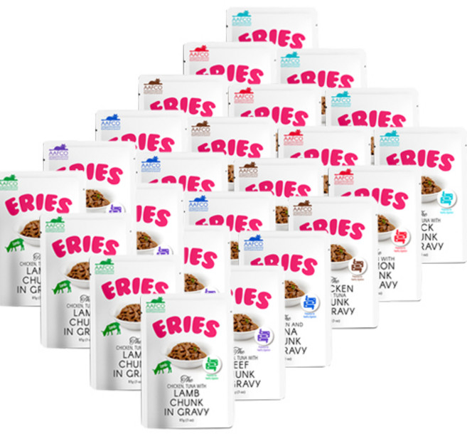 쉐리 에리에스 고양이 주식 파우치 85g 6종콤보x24개세트, 24개