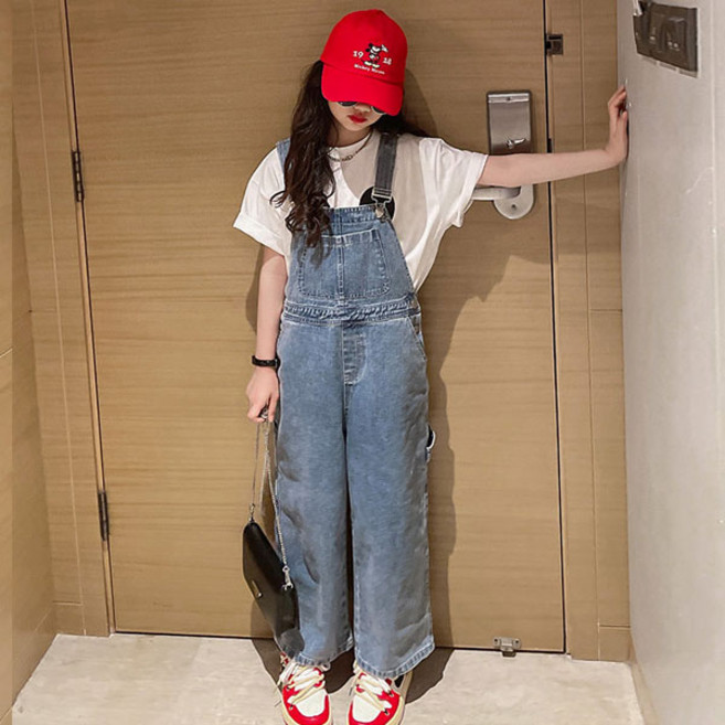 아동복 여아 주니어 청멜빵바지 데님팬츠 점프수트 1597