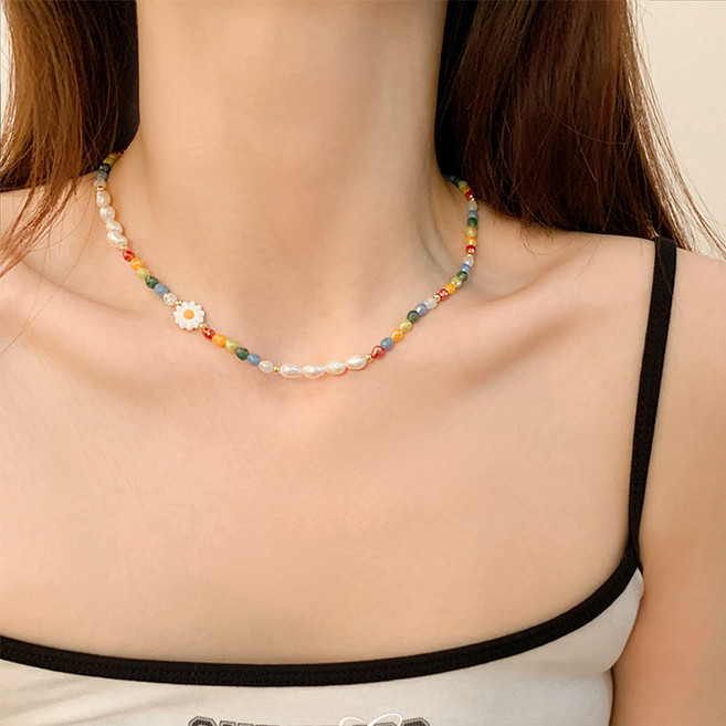 일호장신구 파스텔 감성 플라워 비즈 목걸이 팔찌 꽃 청순 봄 여름 러블리 여성 주얼리