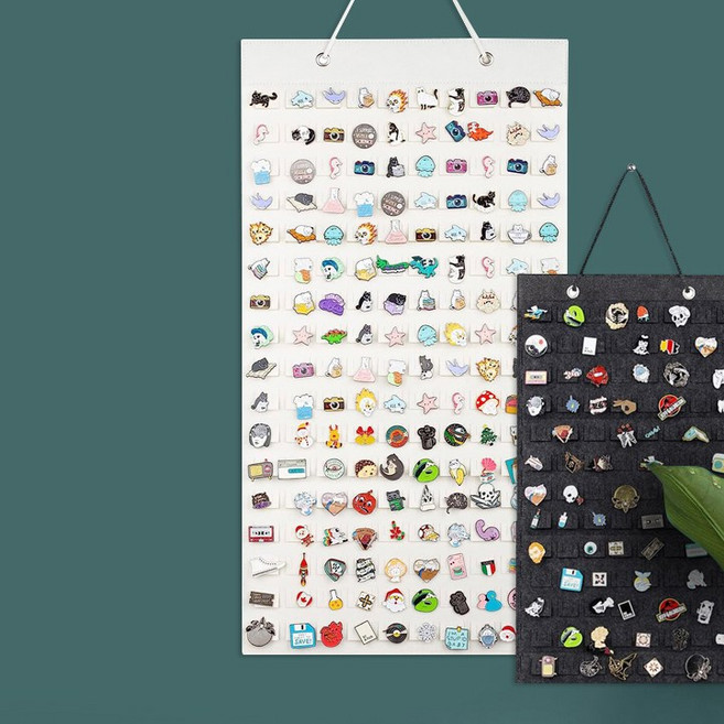 에이모노 뱃지플래그 핀 뱃지 보관 프레임, 펠트 사각 플래그 XL [화이트], 1개