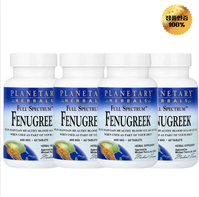 2+2 플래니터리 허벌 풀스펙트럼 호로파 600mg 60정, 4개, 60회분 - 쿠팡