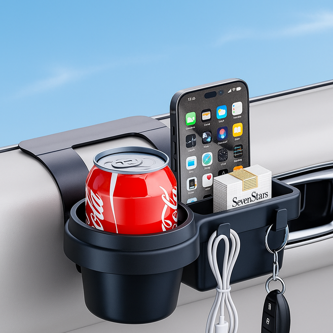 데이아트 흔들림없는 컵홀더 차량음료거치대, 블랙