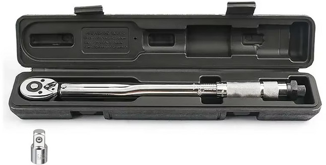 토크렌치 고급형 19-110N.m 대형 전용 케이스 복스 변환 아답터 포함 자동차 오토바이 정비 3/8인 1/2인치, 1개