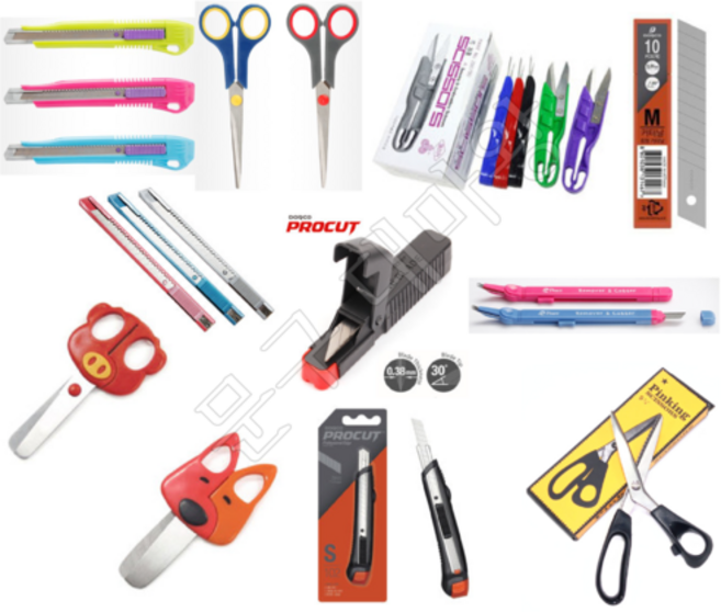 안전가위 쪽가위 캇타칼 도루코 평화 컷터칼 301 안전 오토락 핑킹가위 단면도 양면도 학생칼 사무용 재단용, 4)평화 250캇타칼