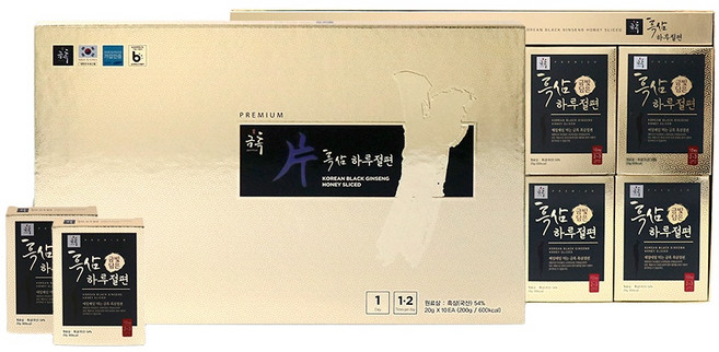 흑삼하루절편 금흑 고려인삼 구증구포 흑삼원물 정과 벌꿀 부모님건강선물 20g×10ea, 10개, 20g