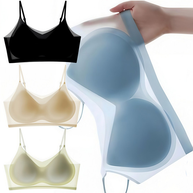 ROOICE 여성속옷 3P 아이스 브라 노와이어 심리스3종세트 브래지어 DGDFG-1