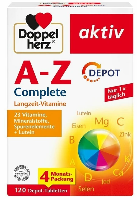 독일 도펠헤르츠 Doppelherz A-Z DEPOT 멀티비타민 루테인 120정 120일, 1개 - 쿠팡