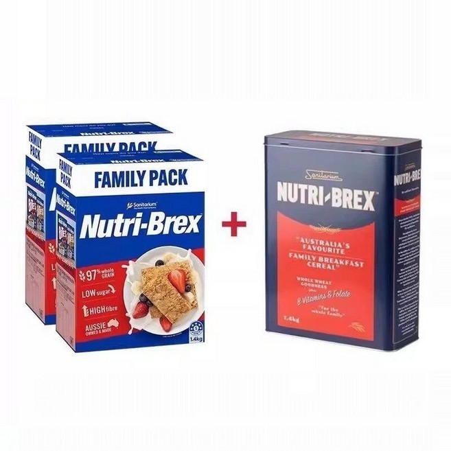 호주 크리스피 저지방 오트밀 시리얼 뉴트리 브렉스 1.4kgx2개+보관용기, 2개, 1.4kg