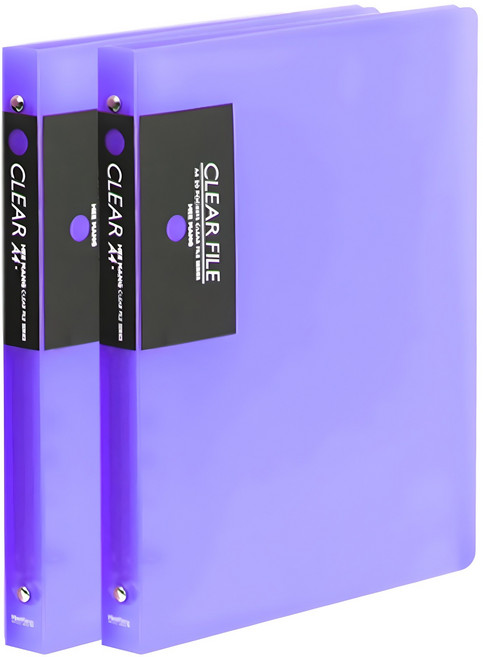 희망사무포인트 A4 40매 O링 클리어파일 반투명, 보라, 2개