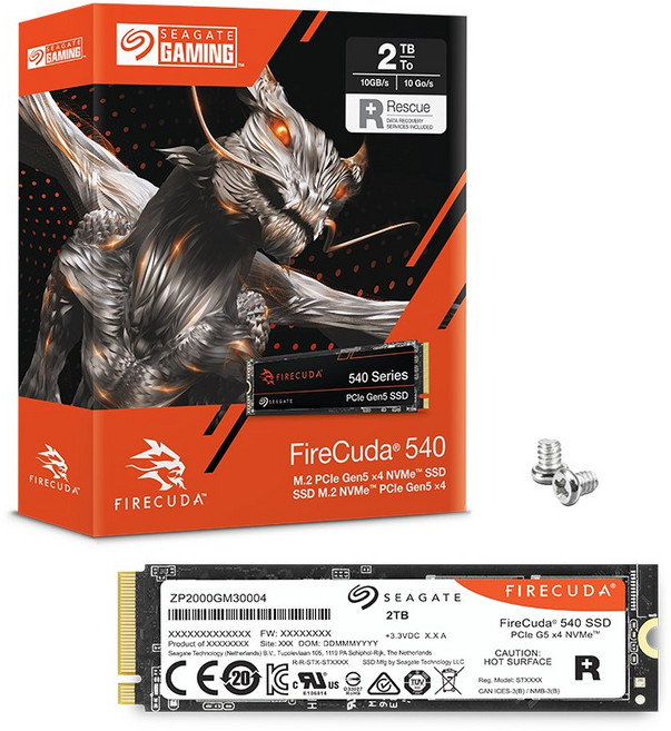 씨게이트 정품 SSD NVMe Gen5.0 M.2 2280 데이터복구, 파이어쿠다 540, 2TB