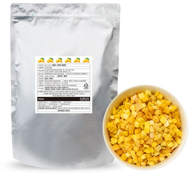 앤네이처 순수 자연 스윗 동결건조 망고다이스(5mm) 리얼칩, 3개, 300g