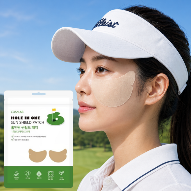 켈리픽 특대형 쿨링 골프패치 스포츠 아웃도어 자외선 차단 5매입, 1개, 2g