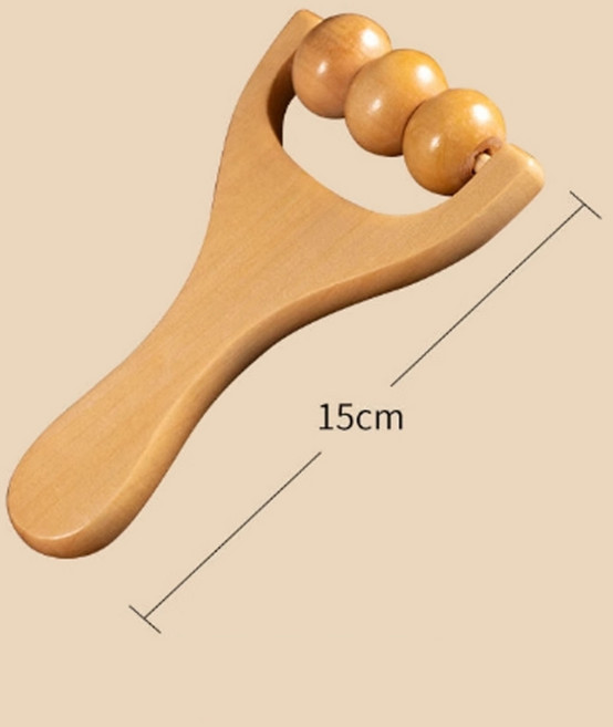 나무괄사 지압봉 마사지기 두피 발 승모근 림프순환 이완, 구슬형, 1개
