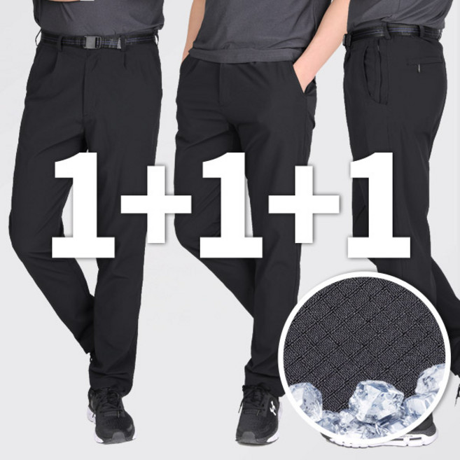 [이지바이] (1+1+1) (총 세장!!!!) 남성 립원단 벨트 바지_~44 빅사이즈 까지 쾌적왕 체크 원단 등산 아웃도어 멀티 팬츠