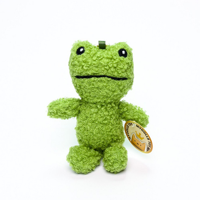 뉴진스 해린 뽀글이 개구리 인형 키링 봉제인형, 초록색(개구리), 1개, 12cm