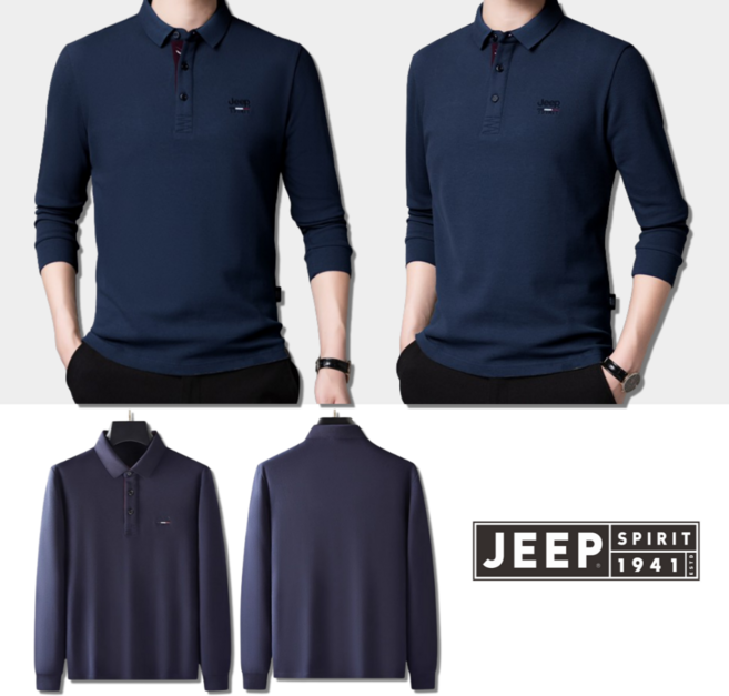 [당일발송] 지프스피릿 JEEP SPIRIT 긴팔 카라 티셔츠 카라티 남자 남성 긴팔티 폴로티 JSC0102