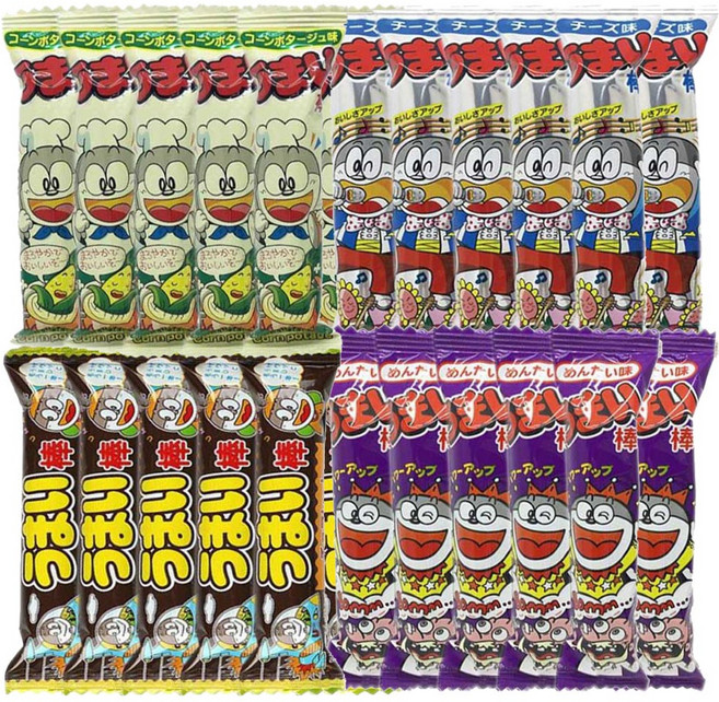 우마이봉 스낵 세트, 6g, 24개, 콘스프 + 치즈맛 + 쵸코맛 랜덤