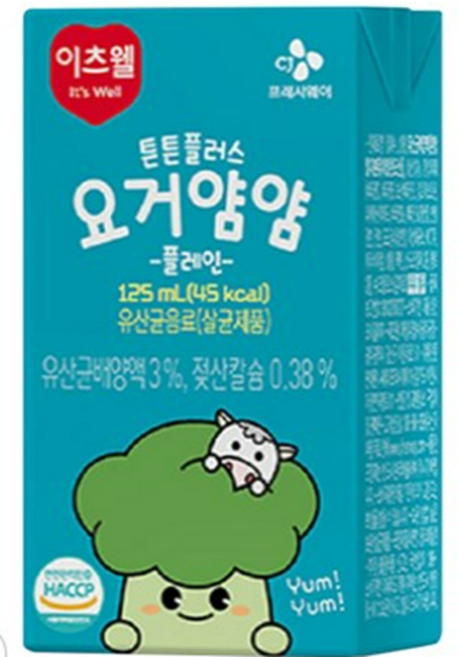 CJ 이츠웰 튼튼플러스 요거얌얌 플레인 125ml 24개 2박스