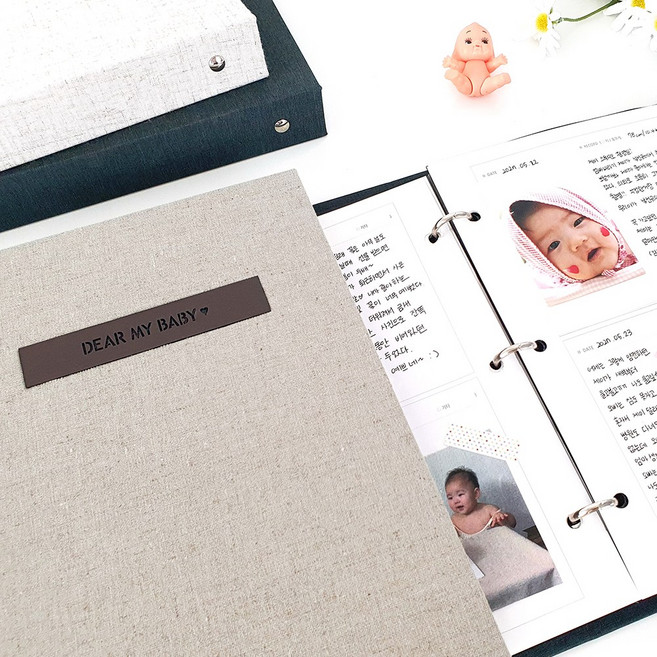 제이밀크 이니셜 성장일기X육아일기 A5 바인더 주문제작 - 3colors, 아이보리
