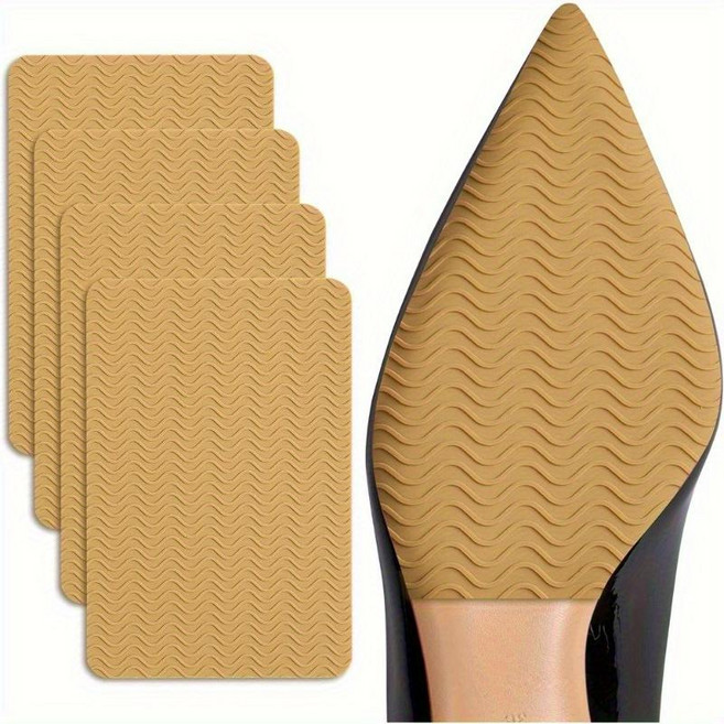 잘라 쓰는 신발 밑창 미끄럼 방지 패드 자체 접착 깔창 4p 세트, 1세트, 베이지