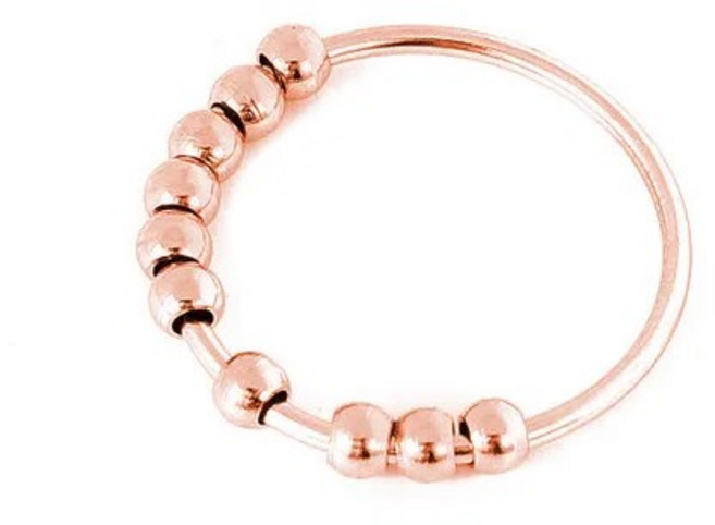 회전묵주반지 스트레스 방지 불안 링 유행 스테인레스 스틸 비즈 피젯 자유롭게 회전 스피너 장난감 여성용