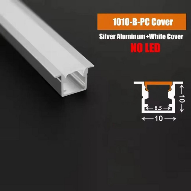 스타일 알루미늄 프로파일 초슬림 캐비닛 밀키 확산 채널 매입형 책장 옷장 선형 스트립, 1개, 4. 0.5mx8pcs / I. 1010A
