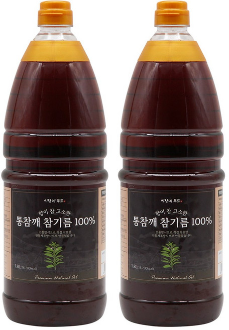 이장네_향이 참 고소한 통참깨 참기름 %_ _, 2개, 1.8L