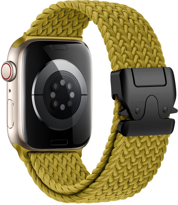 Fegwilde 애플워치 호환 파라슈트 스타일 버클 브레이드 스포츠 루프 스트랩 울트라1/2/3 49/46/45/44/42/41/40mm 11 10 9 8 3 SE1/2/3 밴드, 샤르트뢰즈