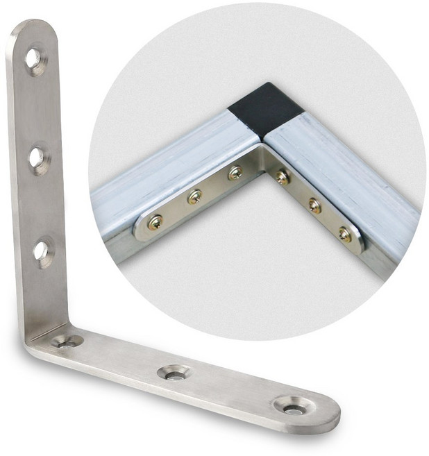 엠파이어 선반받침대 선반지지대 찬넬 각파이프지지대 브라켓 꺽쇠 선반 DIY, 스텐L자연결대 85x85x19(1개입)