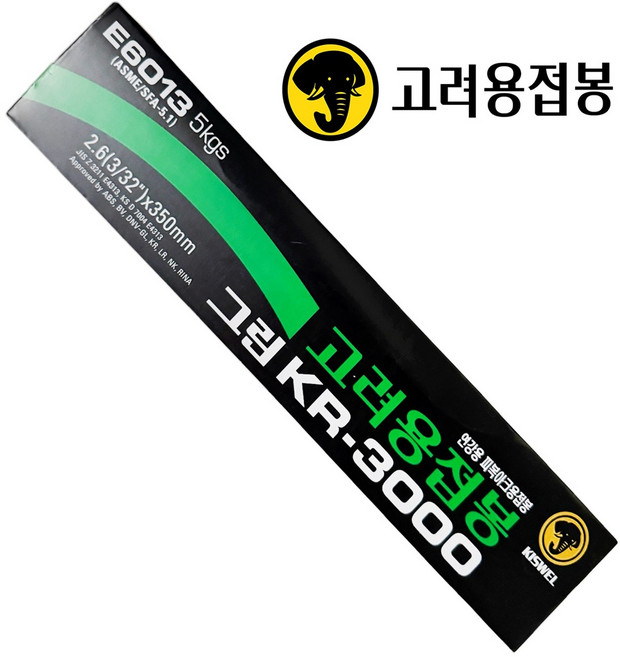 고려용접봉 아크용접봉 막봉 피복 철용접봉 KR-3000, 3.2미리 5kg, 1개, 고려용접봉 3.2미리 5kg
