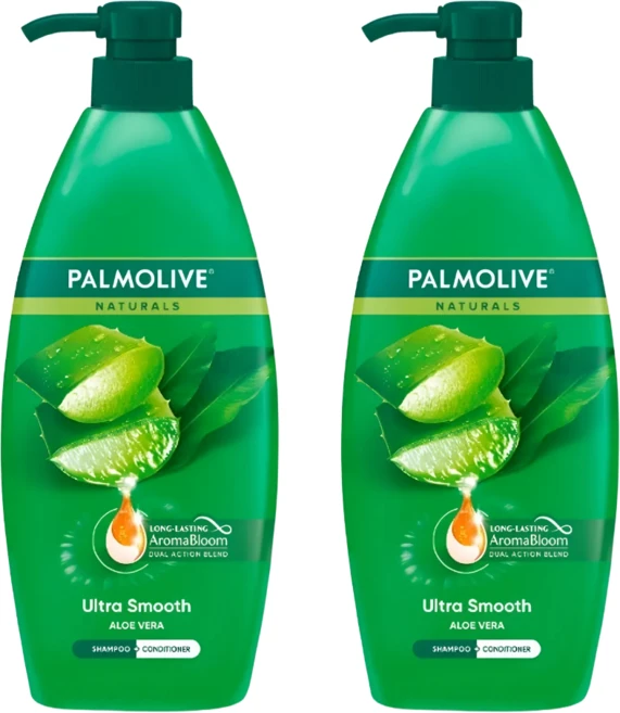 팜올리브 샴푸 & 컨디셔너, 그린(알로에), 2개, 600ml - 쿠팡