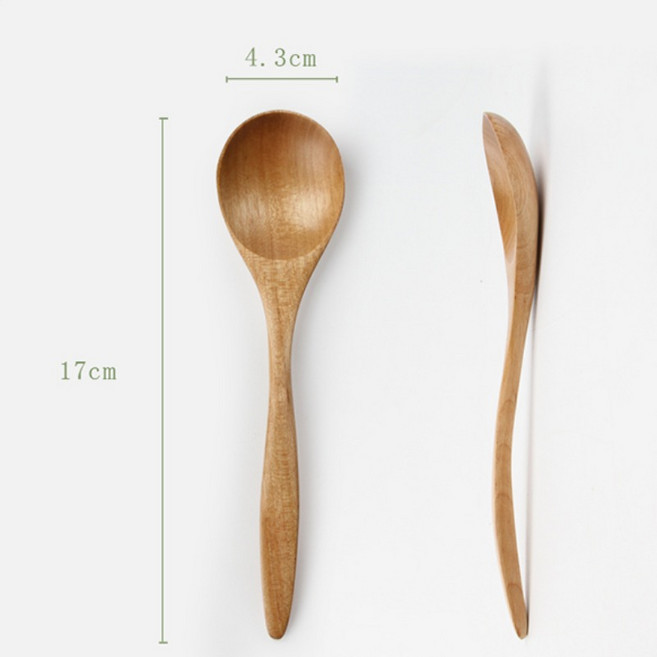나무 숟가락 세트 단단한 수프 일본 도시락 음식 특별 주방 액세서리, 01 6PCS, 03 C, 1개