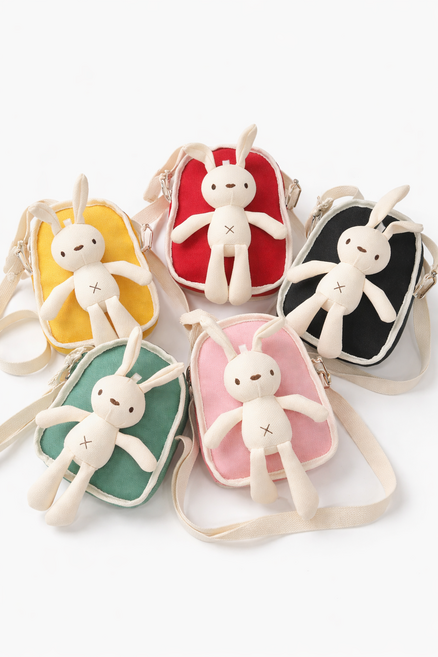 [아띠엘] 유아 말랑 토끼 인형 미니 크로스백 휴대폰 토끼가방 놀이터 어린이 입체가방