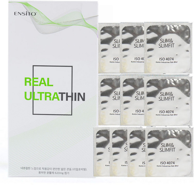 [안심밀착 초박형] 엔시토 리얼 울트라씬 에어핏 콘돔, 1개, 10개입