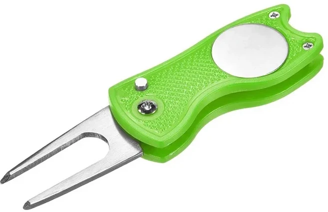 접이식 금속 골프 디봇 수리 도구 (자석 볼 마커 포함), 02 green