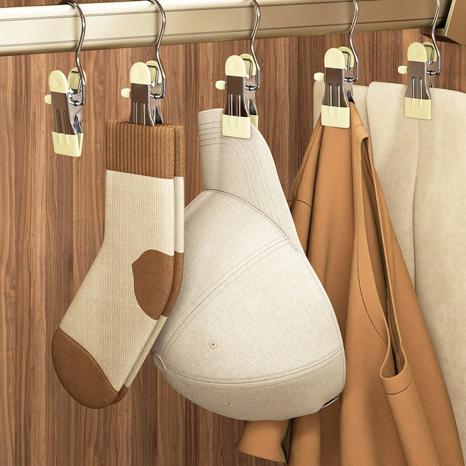 일리마 논슬립 클립 후크 집게 12p 옷걸이 외집게 치마 바지, 12개, 베이지