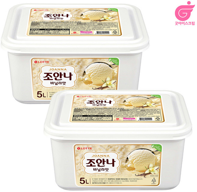 [본사직영]롯데제과 조안나 바닐라 5L X 2개 아이스크림